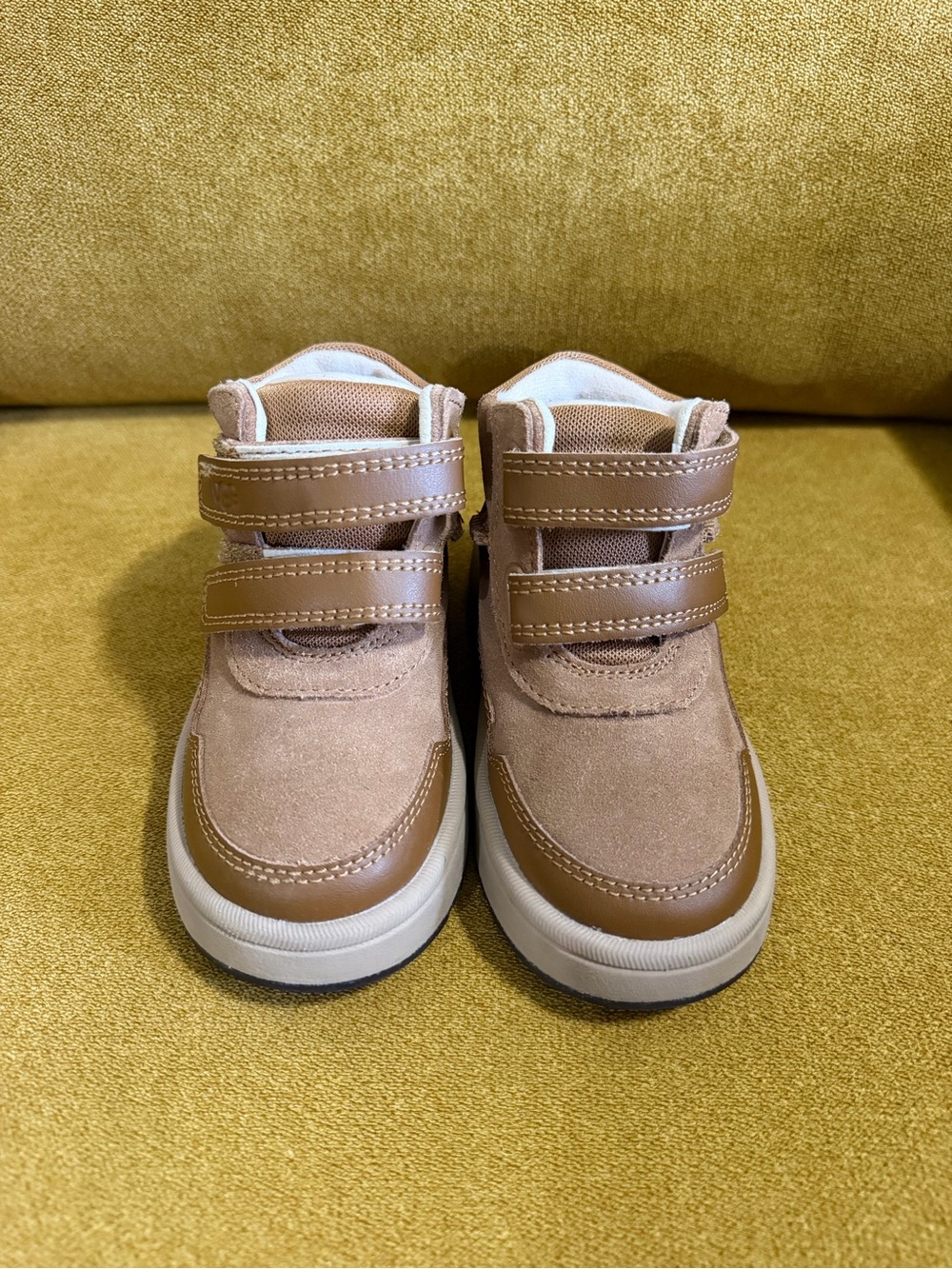 UGG Kids Tan Suede Velcro Boots